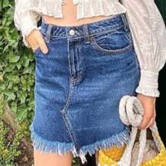 Free People Dresses & Skirts - Free People Bailey Denim Mini Skirt Mountain Blue